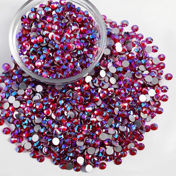Beadsland Flatback Rhinestones Bulk,14400pcs Rhinestones for Nails Crafts Clothes DIY Decoration, Light Siam AB, SS16, 3.8-4.0mm