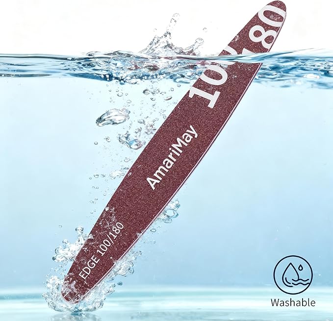 Nail File Combo, 3 Pcs of 100/180 Edge Tile, 100/180 Flex Tile and 600/3000 Shiner Tile, Double Sided Washable Grit Emery Boards, Professional Manicure Tools for Acrylic and Gel Nails.