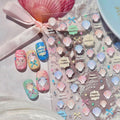Aurora Pearl Seashell Nail Stickers Colorful Bow Nail Designs 3D Self-Adhesive Conch Nail Decals 5D Embossed Ocean Nail Art Stickers Summer Sticker Manicure Accessories for Women DIY Nails 1 Sheet
