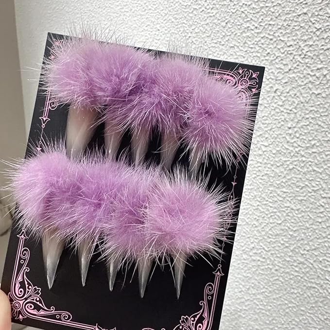 Halloween Press Claw on Nails Long Short Medium Curved Stiletto Handmade Gothic Design Horror Vampire False Nails Dragon Cat Claw Press on Nails Glossy Glue on Nail Thick Acrylic False Nails