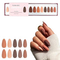 Kiara Sky Press On Nails | XPRESS PRO 100% Acrylic Nails | 30-Piece Kit Includes Nail Glue, Cuticle Pusher, File & Prep Pad | Almond Medium - Cocoa Rush