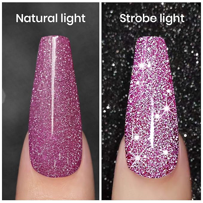 RARJSM Glitter Gel Nail Polish Light Purple Nailpolish Soak Off Nail Art Manicure Gifts for Women Nail Gel Color DIY at Home U V L E D Cure Required RAR88