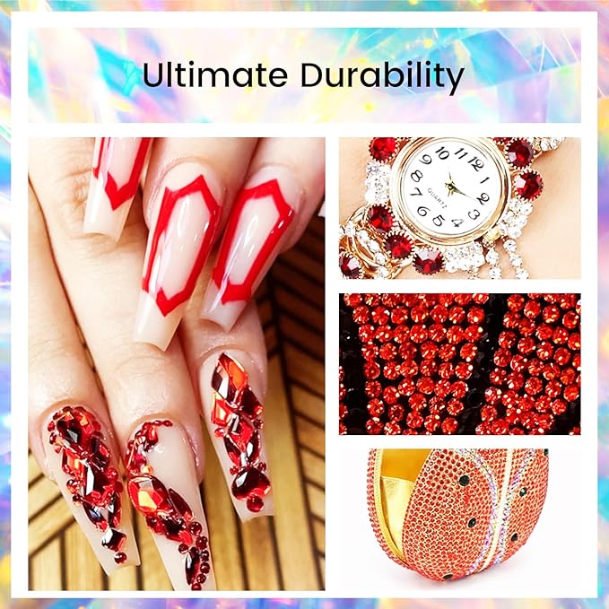 Novani Orange Rhinestones 3000Pcs Flatback Crystal Round Loose Gemstones Glass Rhinestones for Crafts Makeup Nail Art Clothes Shoes DIY Decorations(SS6, 1.9-2.0mm)