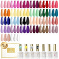 ROSALIND 30pcs Glass Bottle Gel Polish Set with Base and Glossy & Matte & Glitter Top Coat, 26 Colors Gel Nail Polish Set Pink Nude Yellow Black White Nails U V Needed Salon DIY Gift for Women