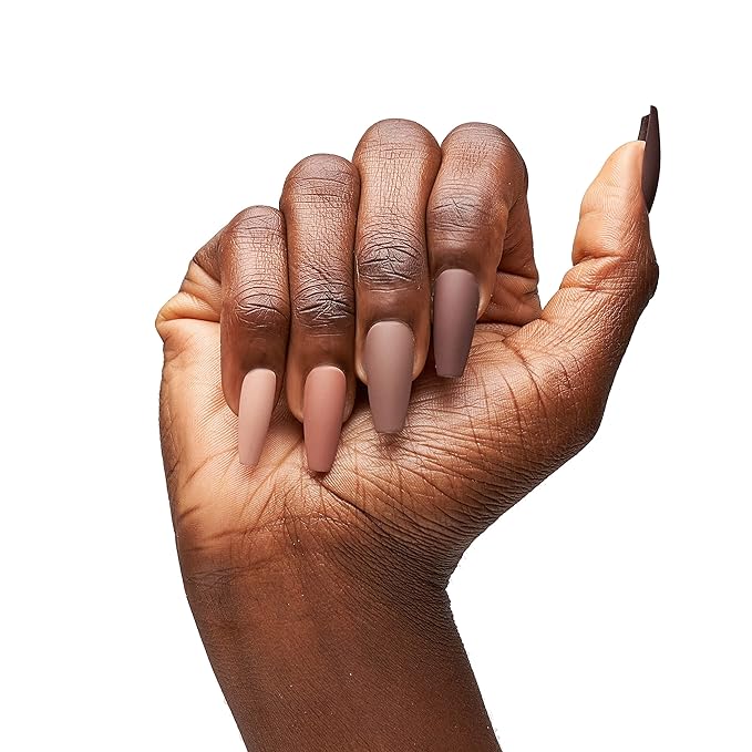 The Nailest - Instant Luxury Acrylic Press-on Nails - Medium Coffin- Earthy Multiplayer