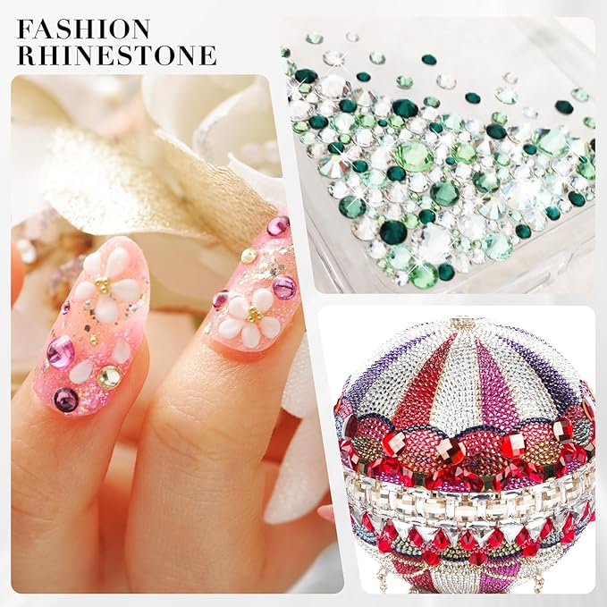 Novani Pink Opal Rhinestones 1440pcs Flat Back Round Rhinestone Style 2088 Sparkly Crystal Gemstones for Nail Art and Crafting SS16,3.8-4.0mm