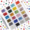 24 Colors1330 Pieces Rhinestones Round Crystal Glass Flat Back Rhinestones with 1Tweezers and 1Picking Pen for Nail Art Crafts Clothes Bags DIY (ss20)