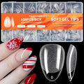 AddFavor 600pcs Short Almond Nail Tips, Soft Gel Nail Tips Almond Short Clear Fake Nails Full Cover Acrylic Nails Tips for Extension Nail Manicure Salon Home DIY