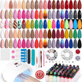 Lavender Violets Gel Nail Polish Kit with U V Light, 45 Colors Gel Polish Nail Set with Base and Matte & Glossy Top Coat Soak Off All Season Essential Manicure Tools Gifts for Women Easter LA00