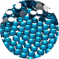 NCB 3000pcs Flatback Round Glass Nail Art Rhinestones Crystal for DIY Making Accessories Shoes, Clothes, Face Art, Bags, Manicure (Blue Zircon, SS6 3000pcs)
