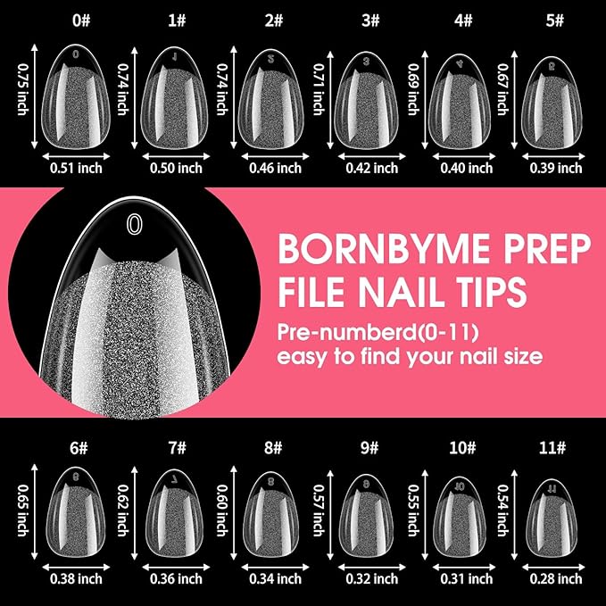 Extra Short Almond Soft Gel Nail Tips, BORNBYME 216 PCS Pre Buff Full Cover Shaped Nail Extenison Tips Half Matte Gel Nail Tips