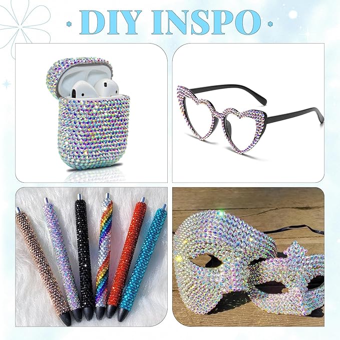 12000Pcs Resin Rhinestones for Bedazzling with 3Pcs B7000 Jewelry Glue, 2 Boxes AB Flatback Rhinestones for Crafting Crafts DIY, Crystals Gems for Clothing Shoes Tumblers Nail Art Makeup