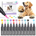 SAVILAND Dog Nail Polish Pens Quick Dry: 12 Colors Safe Pet Nail Art Polish Pens Set Brush Tip for DIY Dogs Cats Puppy Nails, Non Toxic, Odorless, Easy to Apply Home & Salon Use
