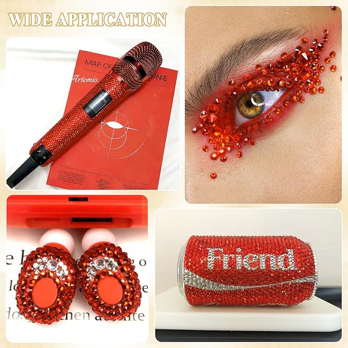 2000PCS SS16/4mm Crystal Rhinestones (Orange/Hyacinth), Bedazzling Flatback Glass Rhinestones for Crafting, Gems Diomand Charms for Tumbler Shoes Clothing Nail Art