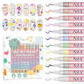 12 Colors Nail Art Pens Set, Nail Art Markers Polish Pens for Painting Nails, Acrylic Paint Drawing Painting Dotting Markers Pen Quick Drying Nail Art Design Manicure Tools 0.7mm