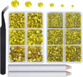 8000pcs Hotfix Rhinestones Flatback,Rhinestones for Crafts Clothes Mixed 6 Sizes, Hotfix Crystals with Wax Pencil Kit, SS4-SS30,Citrine