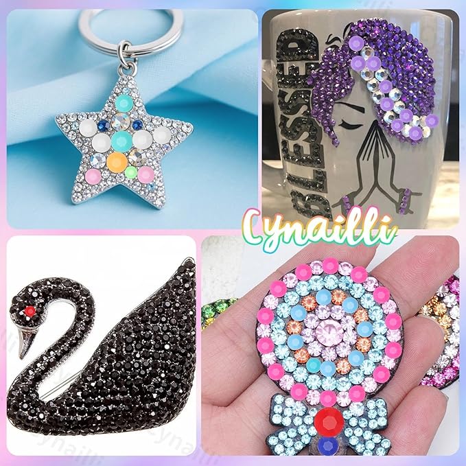 15 Grids Resin Rhinestones for Crafting, Rainbow Colors Bedazzling Gems Kit, Black Red Pink Blue Purple Orange Color Jelly Resin Rhinestones for Nails Face Eyes Makeup Crafts Tumblers Bottles