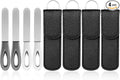 4 Pack Nail File Metal, 3.54IN Stainless Steel Fingernail Files Double Sided Grit Nail Filer with Leather Cases and Non Slip Handle