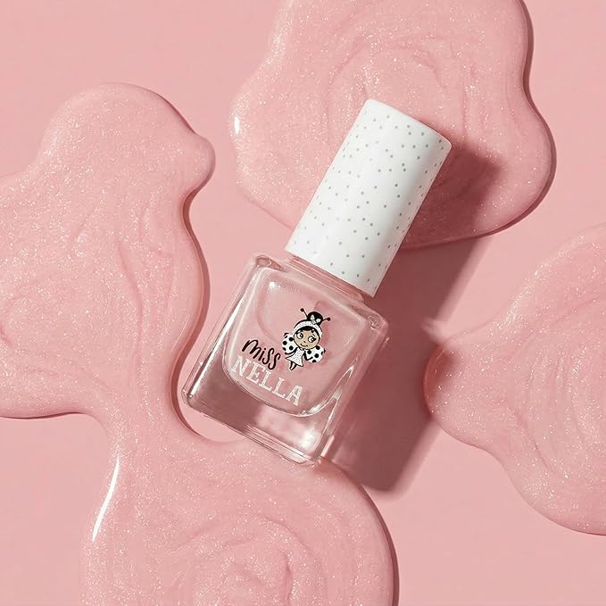 MISS NELLA-Peel Off, Odour Free, Water Base & Safe for kids nail polish pack of 3 (PINK GLITTER ATTACK)
