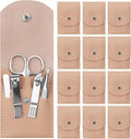 Manicure Set Bulk, Nail Clippers Kit Stainless Steel Fingernail Clippers Set, Sturdy Nail Tip Cutter Trimmers Professional Grooming Toenail Clippers Personal Pedicure Kits Gift Pink (12 Pack 7 in 1)