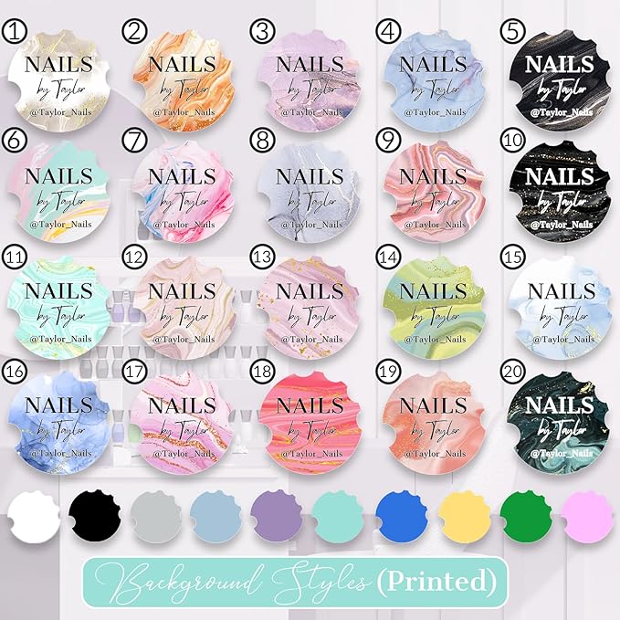 Custom Nail Photo Props Personalized Acrylic Nailfie Disk with Social Media Salon Nail Art Display Plate Gift for Nail Artist