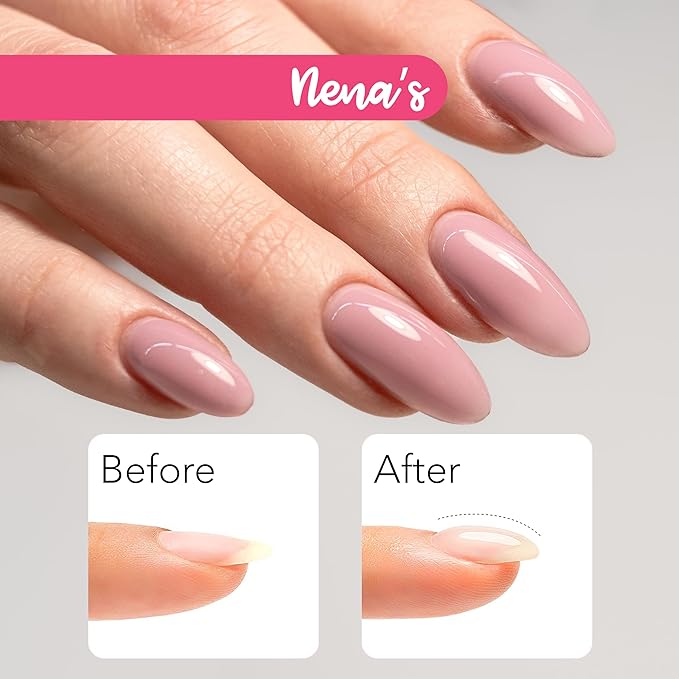 Nena's Elastic Rubber Base Coat Set - 15 mL / 0.5 fl oz Bottle + 120 mL / 4 oz Refill | UV/LED Curable Correcting Base with Enhanced Adhesion, Soak Off Formula for Professional Nails