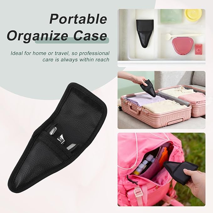 VOCOSTE Toenail Care Kit 6-Piece Ingrown Toenail Tools, Professional Grooming Set for Pointed Slanted Nail Clipper, Nail Files, Nail Steel Push, Fingernail and Pedicure Tools at Home