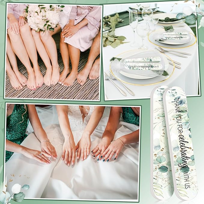 50 Pcs Wedding Bridal Shower Party Favors Bulk Nail Files Emery Boards for Guests Bridesmaid Bachelorette Party Favors Thank You for Celebrating with Us Game Prizes Gifts Bags Stuffers