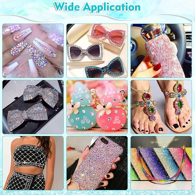 5608Pcs Makeup Rhinestones with Face Glue, Flatback Colorful Face Gems Crystal AB&Clear Eye Jewels with Pickup Dotting Tools for Eye, Body Makeup, Nail Art and DIY Crafts