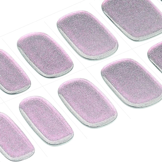 DANNI & TONI Semi Cured Gel Nail Strips Holographic Rainbow Laser Glitter Gel Nail Wraps 28 Stickers | Iridescent Charm