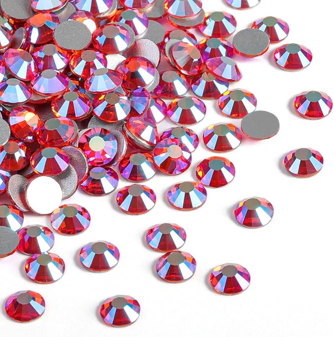 Beadsland 2880pcs Flat Back Crystal Rhinestones Round Gems for Nail Art and Craft Glue Fix, Hyacinth AB, SS16,3.8-4.0mm
