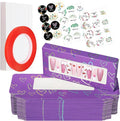 74PCS Press on Nails Packaging Box Set Includes 35PCS Empty Nail Package Box 35PCS White Background Paper 1 Double Sided Tape and 3 Thank You Stickers for Press on Nail Business