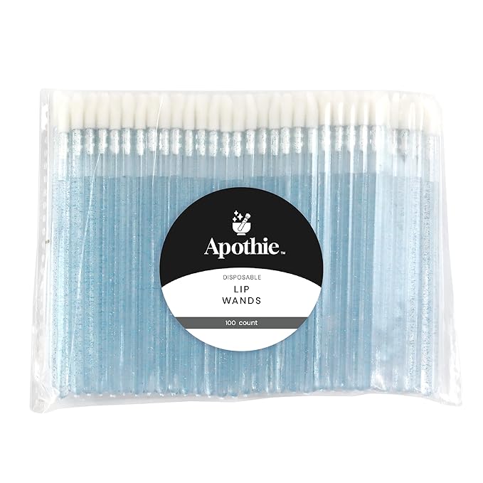 200 Pieces Disposable Lip Applicators – Lint-Free Versatile Doe Foot Makeup Wands for Lip Gloss, Lipstick, Lash Extensions, Beauty Starter Kits Essential (200 Brushes, Blue Crystal)