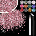 12000PCS 2mm Resin Rhinestones Bulk for Crafting (Dark Pink), Flatback Bedazzling Crystals for Crafts DIY Nail Decoration, Gems Charms for Tumbler Shoes Clothing Fabric with Pickup Pen and Tweezers