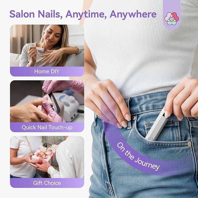 SAVILAND Mini LED UV Nail Lamp: Handheld Fast Curing Nail Light with 2 Timers LCD Display Rechargeable Portable UV Light for Gel Nails Art Design Rhinestone Glue Flash Cure Lamp