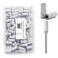 100pcs Nail Drill Bits Small Sanding Bands with Upgrade 3.1mm Mandrel Bit, 240 Extra Fine Grit Nail File Sanding Bands for Acrylic Nails Gel Removing Shaping Manicures and Pedicure(Zebra,240)