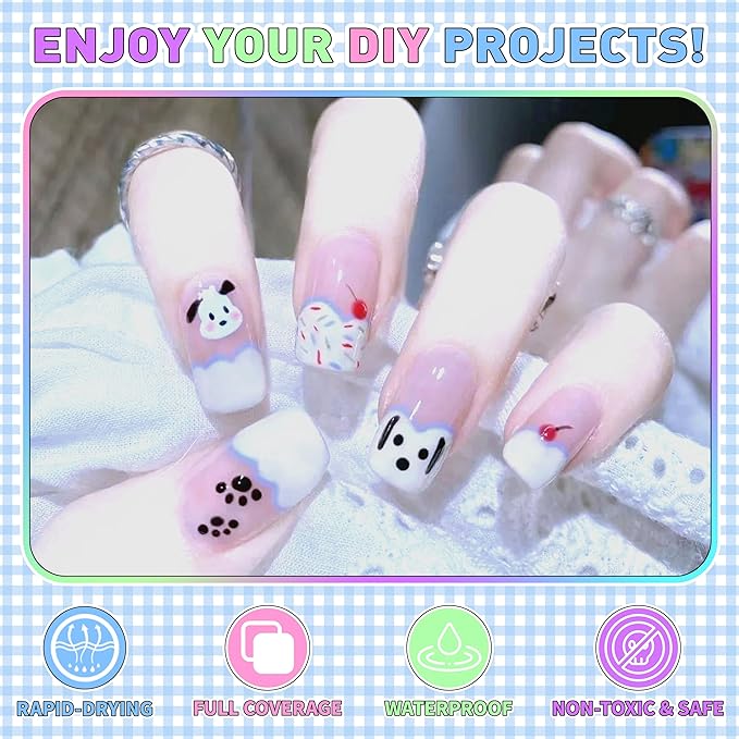 Nail Art Markers 12 Color Set Nail Polish Pens Marker, Acrylic Paint Markers with 3 Types of Pen Tips (0.5/1.0/3.0mm) Non-Toxic Quick-Drying Waterproof for Women DIY Nails Art Design Manicure Tools