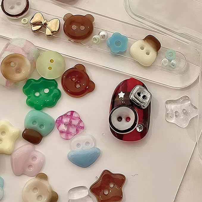 3D Button Nail Mold Multiple Shapes Buckle Silicone Nails Molds Accessories Gel Buttons Art Manicure Tools