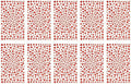 PATIKIL 2090 Pcs Acrylic Gem Sticker, 4 Size 3/4/5/6mm Self Adhesive Rhinestones Face Gem Stones Bling Jewelry for Nail Art Craft Clothes DIY Makeup Decoration Party, Red