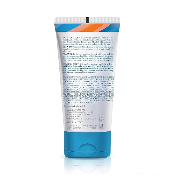 DULÀC FARMACEUTICI 1982 Dulac Dinaven Legs Cooling Cosmetic Gel With Natural Botanical Elements Lightweight Daily Leg Care Fast Absorbing Body Formula 6.76 Fl Oz (Pack of 4)