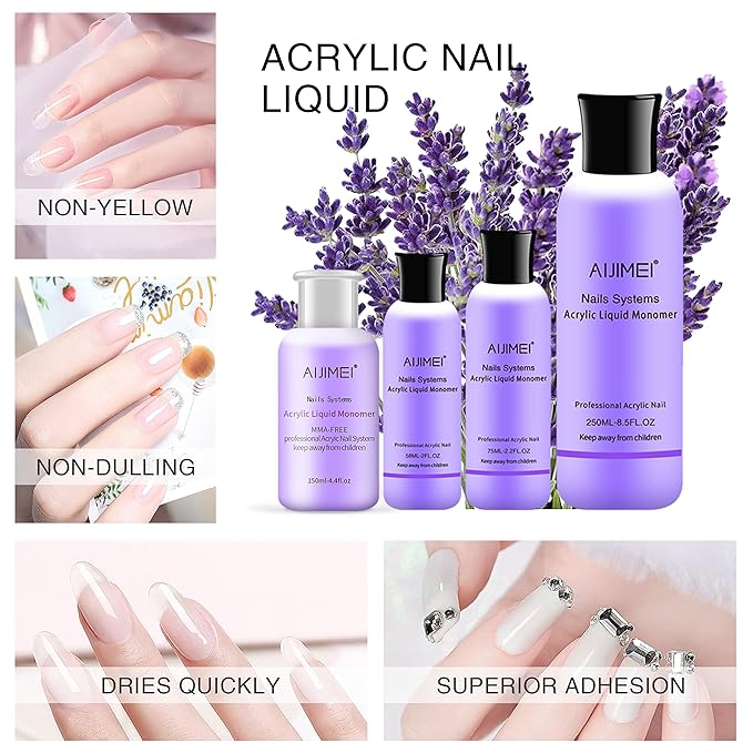 AIJIMEI Acrylic Liquid Monomer 5OZ Acrylic Monomer 150ml For Acrylic Powder Acrylic Nail Liquid Monomer For Acrylic Nails Nails Powders & Liquids Acrylic