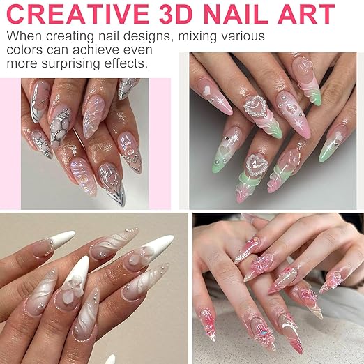 MEKK 3D Nail Gel,15g Sculpting Gel for Nail Art,No Wipe Clear Glue Designs,Molding,and Decoration,Nail Art Glue for Building,Carving,and Creating Intricate DIY