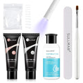 Poly Nail Gel Kit 15ml/0.5fl.oz Clear and Nude Poly Gel Nail Extension Flase NAIL Gel with Slip Solution Nail Dryer for Beginner(Clear&Nude)