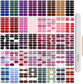 DANNEASY 40 Sheets/560PCS Nail Polish Strips for Women, Mix Color Nail Stickers Full Nail Wraps - UV Free, Self Adhesive, Long Lasting, Gel Strips Manicure Kit with 1 File, 1 Wooden Stick