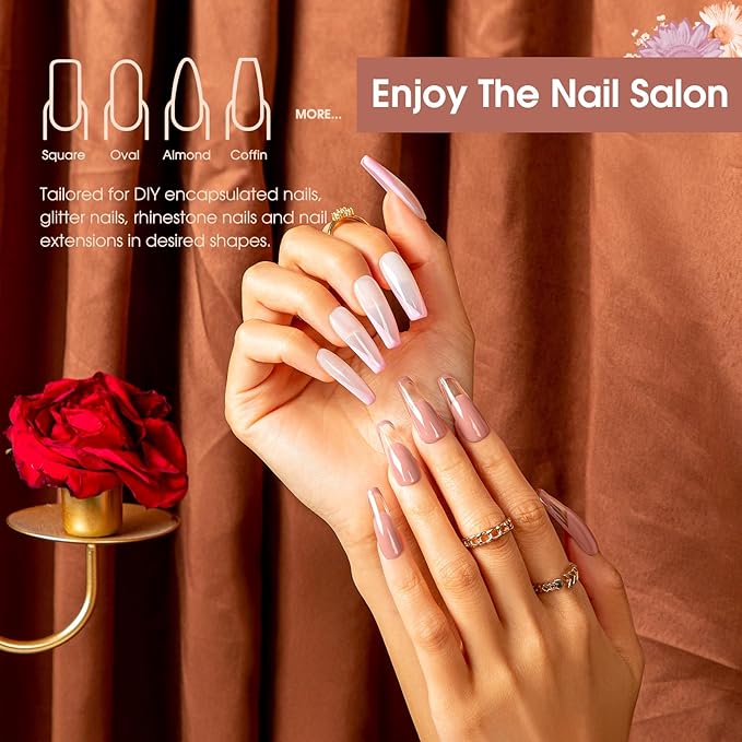 ROSALIND Pink Christmas Poly Nail Gel, 60ml Extension Gels for Nail Art, Natural Color Builder Pink Gel Poly Extension Easy to DIY Use at Home Need UV Lamp