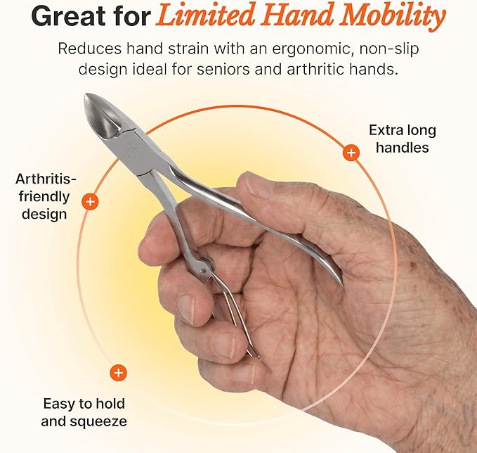 Toenail Clippers for Thick Nails, Medical Grade Stainless Steel Nail Nippers Trusted by Podiatrists for Seniors, Men, and Women – Ideal for Thick Toenails & Foot Care
