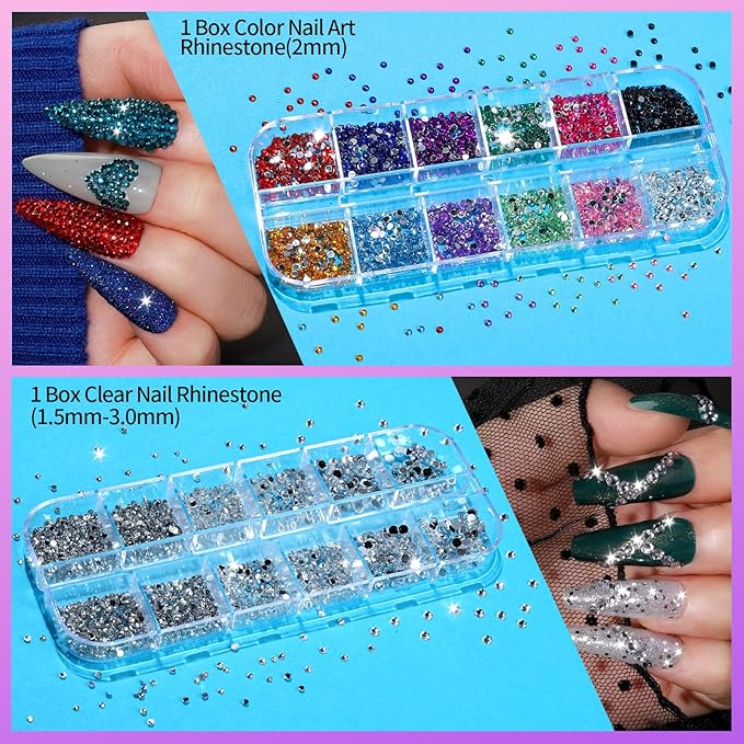 Teenitor Nail Art Kit, Nail Design Kit, Nail Art Tools with Nail Art Brushes Set, Nail Dotting Tools, Nail Rhinestones, Nail Stickers, Nail Art Tapes, Nail Art Foil