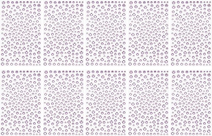 PATIKIL 2090 Pcs Acrylic Gem Sticker, 4 Size 3/4/5/6mm Self Adhesive Rhinestones Face Gem Stones Bling Jewelry for Nail Art Craft Clothes DIY Makeup Decoration Party, Light Purple