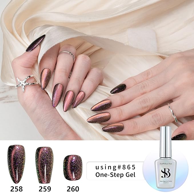 Sun&Beam Nails Handmade Press-on Medium Long Coffin Ballerina Black Pink Purple Magnet Solid Color Minimalist Design Fashion False Nail Tips 10 Pcs Set (#259 XS)