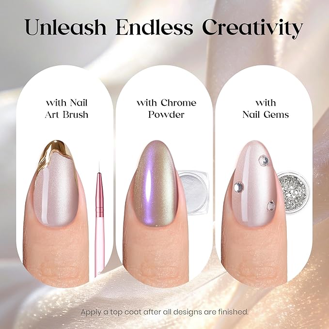 Beetles Motion Glow Nail Tips, Cat Eye Short Almond Nail Tips Set, Full Cover Fake Nail Tips Soft Nail Gel Extensions for Nail Art, 160PCS 16 Sizes, Salon Quality Look DIY Manicure Luster Glow